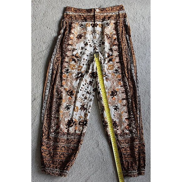 Anthropologie - Floral Print Linen Blend Joggers - Scarf Print - sz 4 - Picture 8 of 12